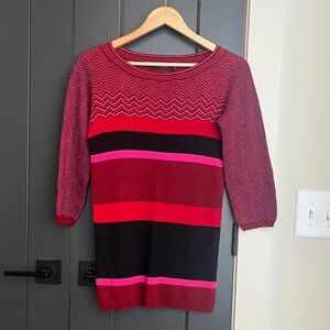 The Limited Red and Black Chevron Sweater